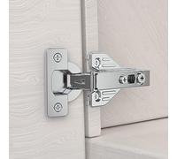 Chibery 20 Pack Full Overlay Soft Close Concealed Hinges, Small Door Gap, Clip-on Plate, Face Frame Door, Self Closing Hidden Satin Nickel 3D Hinge, 105° Open Angle Concealed Stainless Steel Hinges