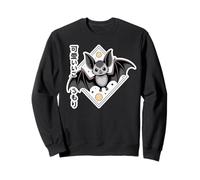Chibi Bat with Japanese Text - Pastel Goth Halloween Vibes Sweatshirt