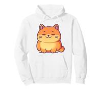 Chibi Cat Aesthetic Cute Kawaii Fat Orange Cats Pullover Hoodie