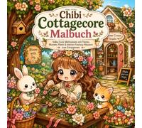 Chibi Cottagecore Malbuch: Cozy-Weltszenen mit Tieren, Blumen, Pilzen & kleinen Fantasy-Häusern zum Entspannen (cute & cozy coloring Books for adults & teens)