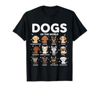 Chibi Dogs Cute Animals World Educational Dog Lover T-Shirt