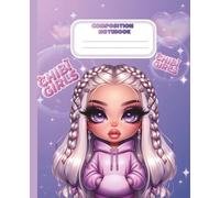 Chibi Girls Composition Notebook: Cute Kawaii Lined Journal for Girls - Purple Pastel Design with Name Label, 110 Pages"