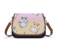 Chibi Hamsters Jumping Cross Body Bag Women Handbag Shoulder Bag Purse with Removable Strap