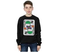 Chibi Joker Playing Card Sweatshirt DC Comics Black 12-13 Years