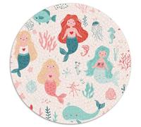 Chibi Mermaids Jigsaw 1000 Piece Round Puzzle Ocean Elements Family Game Stress Reliever Difficult Challenge For Adults 1000pcs (67.5x67.5cm)