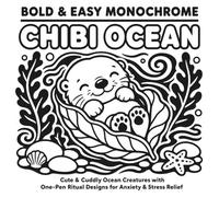 Chibi Ocean: A Bold & Easy Monochrome Coloring Book | Cute & Cuddly Ocean Creatures with One-Pen Ritual Designs for Anxiety & Stress Relief
