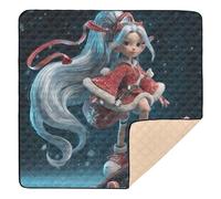 Chibi Skate Christmas Girl Cute Foldable Baby Gym & Activity Mat for Indoor Outdoor Washable Tummy Time & Crawling Mat for Babies Infants Toddlers, 50'' x 50''