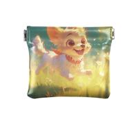 Chibi-style Cartoon Cute Dog Women Leather Cash Wallet Cute Change Purse with Clasp for Women Ladies, Chibi-style cartoon cute dog, One Size, Print Art