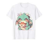Chibi T-Rex Short Arms Ramen Chopstick Fail Cute Kawaii Art Value Graphic T-Shirt, Men, White, S