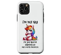 Chibi Unicorn Not Shy Selective Introvert Quote Case for iPhone 11 Pro