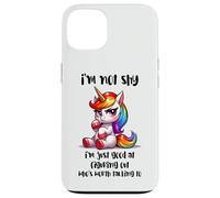 Chibi Unicorn Not Shy Selective Introvert Quote Case for iPhone 13