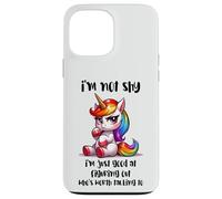 Chibi Unicorn Not Shy Selective Introvert Quote Case for iPhone 13 Pro Max