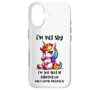 Chibi Unicorn Not Shy Selective Introvert Quote Case for iPhone 17