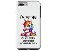 Chibi Unicorn Not Shy Selective Introvert Quote Case for iPhone 7 Plus/8 Plus