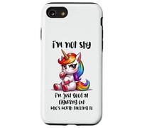 Chibi Unicorn Not Shy Selective Introvert Quote Case for iPhone SE (2020) / 7/8