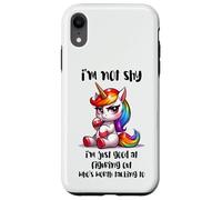 Chibi Unicorn Not Shy Selective Introvert Quote Case for iPhone XR