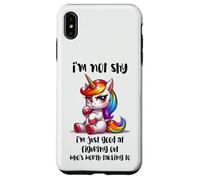 Chibi Unicorn Not Shy Selective Introvert Quote Case for iPhone XS Max