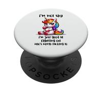 Chibi Unicorn Not Shy Selective Introvert Quote PopSockets Adhesive PopGrip