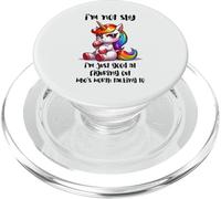 Chibi Unicorn Not Shy Selective Introvert Quote PopSockets PopGrip for MagSafe