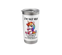 Chibi Unicorn Not Shy Selective Introvert Quote Stainless Steel Insulated Tumbler