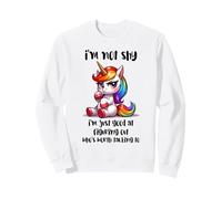 Chibi Unicorn Not Shy Selective Introvert Quote Sweatshirt