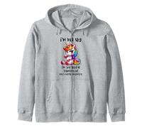 Chibi Unicorn Not Shy Selective Introvert Quote Zip Hoodie