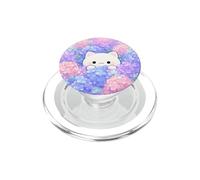 Chibi White Cat Hydrangea Blue Purple Pink Kawaii Pastel PopSockets PopGrip for MagSafe
