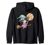 Chibi Witch Lollipop Ride Zip Hoodie