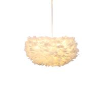 Chic 3-Light Feather Design Pendant Chandelier Lamp in White The hot sale White