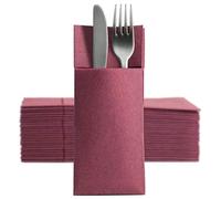 CHIC 50 Softpoint Cutlery Napkins, Cutlery Pockets, Bordeaux
