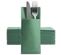 CHIC 50 Softpoint Cutlery Napkins, Cutlery Pockets, Green