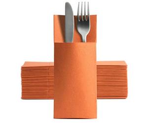 CHIC 50 Softpoint Cutlery Napkins, Cutlery Pockets, Orange