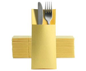 CHIC 50 Softpoint Cutlery Napkins, Cutlery Pockets, Yellow