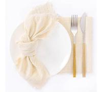 Chic 6PCS Cotton Napkins, 42x42cm, Perfect for Weddings, Parties, and Home Decor (Beige)