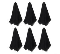 Chic 6PCS Cotton Napkins, 42x42cm, Perfect for Weddings, Parties, and Home Decor (Black)