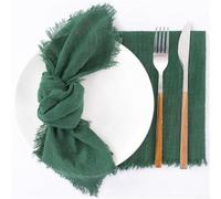 Chic 6PCS Cotton Napkins, 42x42cm, Perfect for Weddings, Parties, and Home Decor (Green)