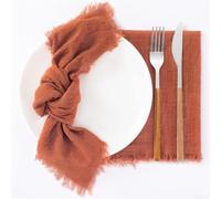Chic 6PCS Cotton Napkins, 42x42cm, Perfect for Weddings, Parties, and Home Decor (Orange)
