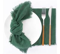 Chic 6PCS Cotton Napkins for Weddings and Everyday Dining Elevate Your Experience (Green)