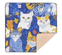 Chic America Shorthaircats Royal Blue Soft Foam Baby Care Play mat for Indoor Outdoor One-Piece Foldable Baby Play Tummy Time Mat for Baby Toddler Infant, 50'' x 50''gimnasio de actividades