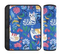 Chic American Cats Royal Blue 2 Pack car seat Neck Strap Cover Release Stress to Your Neck and Shoulders for Most Cars forro para cinturon de seguridad