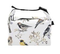 Chic American Goldfinch Birds White Kids Insulated Bags Thermal Nurses Cooler Tote for Kitchen University, Chic American Goldfinch Birds White, one size