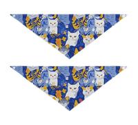 Chic American Shorthaircats Royal Blue seasonal dog bandanas Adjustable Bib Handkerchief Cute Pet Holiday Set for Dogs Cats L