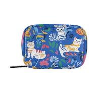 Chic American Shorthaircats Royal Women's Medicine Bags with Removable Compartments Portable Pill Box for Purse