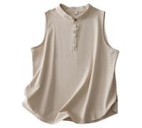 Chic and Elegant Women's Crop Top Sleeveless Half Placket Layered Loose Fit Casual Outdoor Top