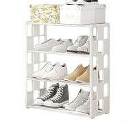 Chic and Practical Shoe Rack for Organized Living Features a Stylish Checkered Design and Dust Protection (White)