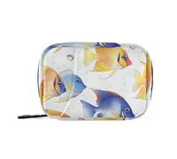 Chic Angelfish Fishes White Medicine Bag with Detachable Compartments Reusable Daily Pill Organizer for Purse