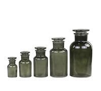 Chic Antique Old French Apothecary Glass With Lid Set of 5 Coal
