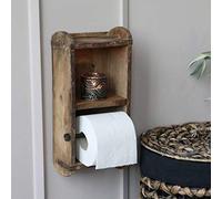 Chic Antique Wooden Brick Shape Wall Mounted Toilet Roll Holder
