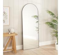 Chic Arched Extra Large Full Length Floor Standing Leaner Mirror - 190cm x 75cm | Black Metal Frame | Wall Mountable | Safety Glass | Arch Top Shape | Modern | Hallways, Bedrooms, Living Rooms