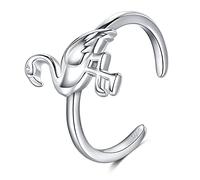 CHIC & ARTSY 925 Sterling Silver Flamingo Toe Rings for Women Open Adjustable Second Toe Ring